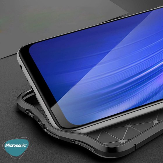 Microsonic Realme 7 Kılıf Deri Dokulu Silikon Lacivert