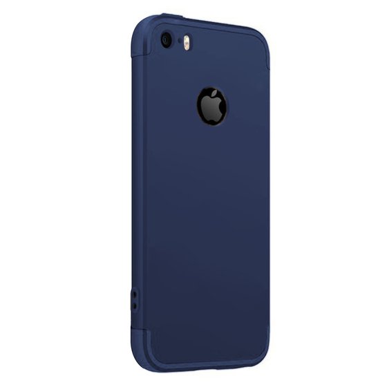 Microsonic Apple iPhone 5 / 5S Kılıf Double Dip 360 Protective Lacivert