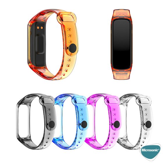 Microsonic Samsung Galaxy Fit 2 R220 Kordon Transparent Clear Band Şeffaf