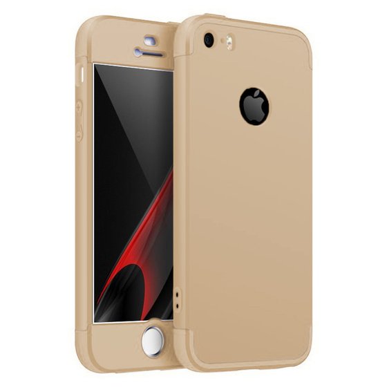 Microsonic Apple iPhone 5 / 5S Kılıf Double Dip 360 Protective Gold