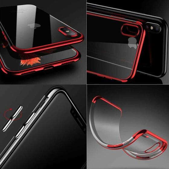 Microsonic Apple iPhone XS (5.8'') Kılıf Skyfall Transparent Clear Gold