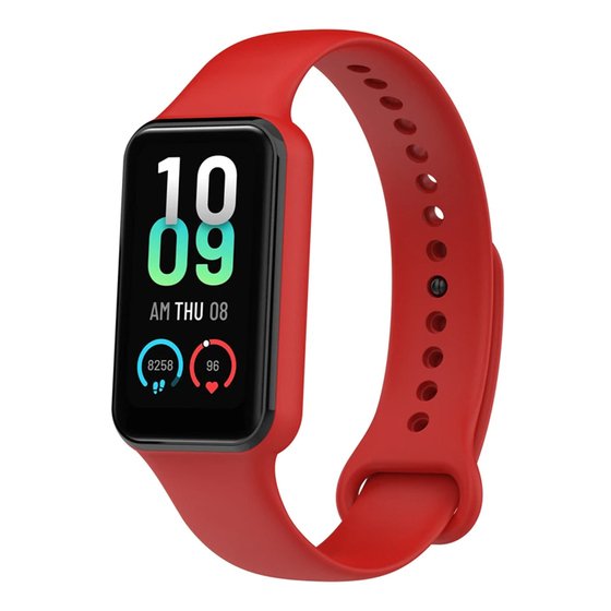 Microsonic Amazfit Band 7 Silikon Kordon Kırmızı