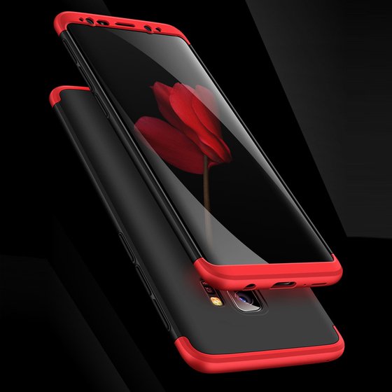Microsonic Samsung Galaxy S9 Kılıf Double Dip 360 Protective Siyah Kırmızı
