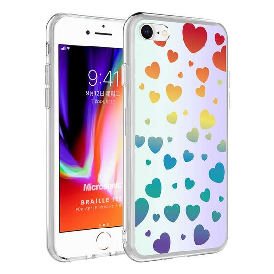 Microsonic Apple iPhone 8 Braille Feel Desenli Kılıf Heart