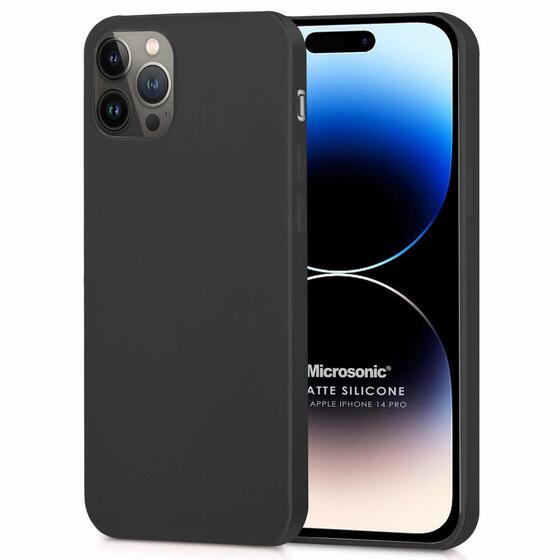 Microsonic Matte Silicone Apple iPhone 14 Pro Kılıf Siyah