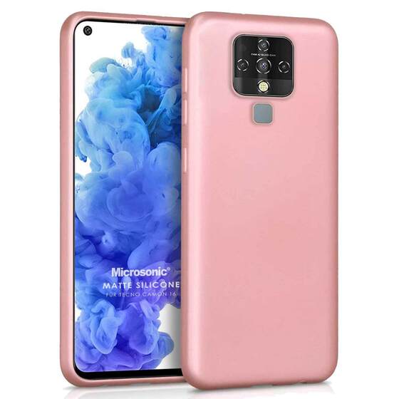 Microsonic Matte Silicone TECNO Camon 16 Kılıf Rose Gold