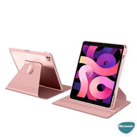 Microsonic Apple iPad Pro 12.9`` 2022 6. Nesil Kılıf (A2436-A2764-A2437-A2766) Regal Folio Pembe