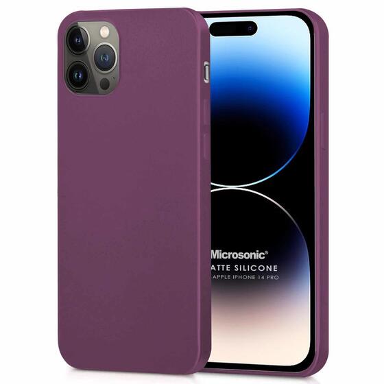 Microsonic Matte Silicone Apple iPhone 14 Pro Kılıf Mor