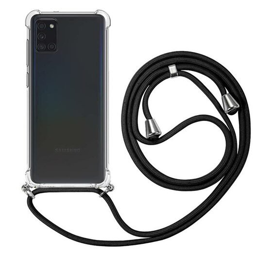 Microsonic Samsung Galaxy A31 Kılıf Neck Lanyard Siyah