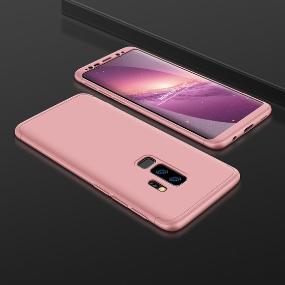 Microsonic Samsung Galaxy S9 Plus Kılıf Double Dip 360 Protective Rose Gold