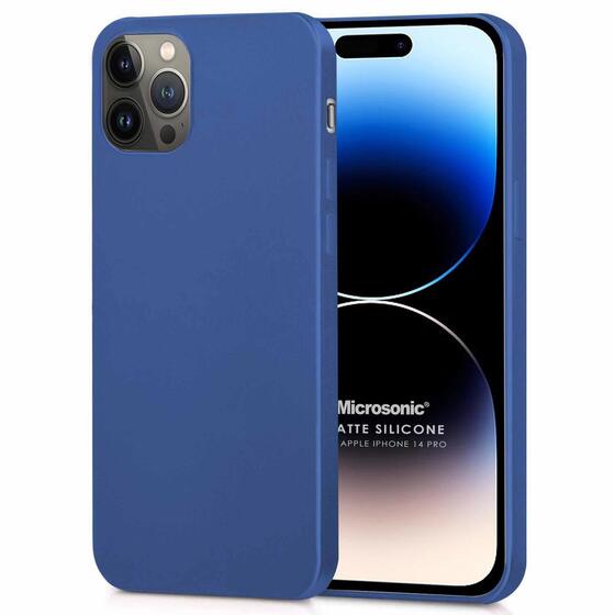 Microsonic Matte Silicone Apple iPhone 14 Pro Kılıf Lacivert