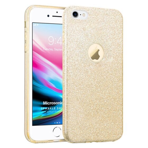 Microsonic Apple iPhone SE 2022 Kılıf Sparkle Shiny Gold