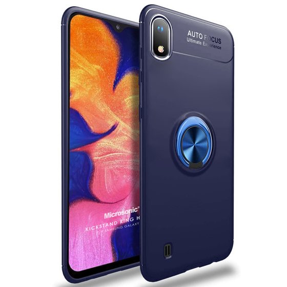 Microsonic Samsung Galaxy A10 Kılıf Kickstand Ring Holder Lacivert