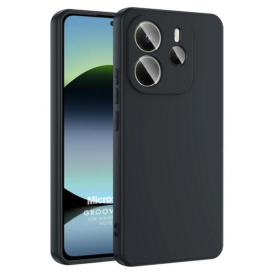 Microsonic Xiaomi Redmi Note 14 5G Kılıf Groovy Soft Siyah