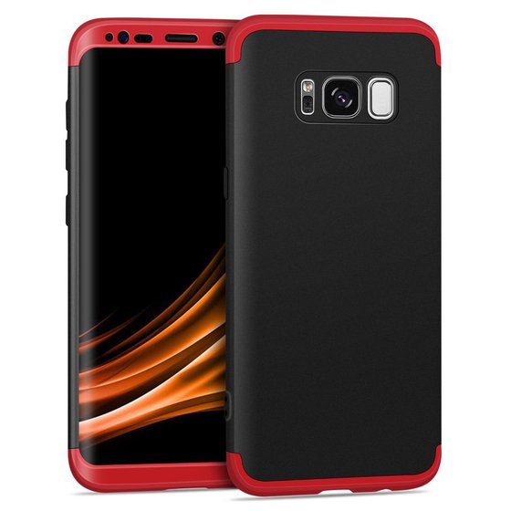 Microsonic Samsung Galaxy S8 Kılıf Double Dip 360 Protective Siyah Kırmızı