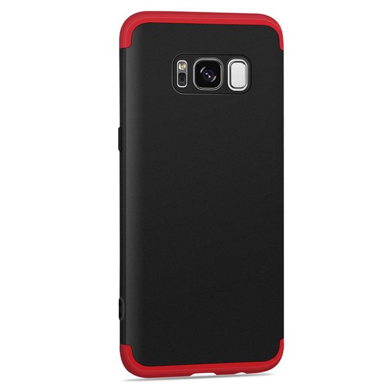 Microsonic Samsung Galaxy S8 Kılıf Double Dip 360 Protective Siyah Kırmızı