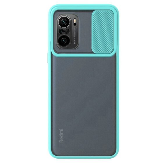 Microsonic Xiaomi Redmi K40 Pro Kılıf Slide Camera Lens Protection Turkuaz