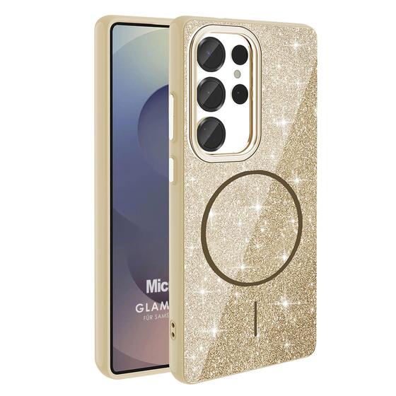 Microsonic Samsung Galaxy S25 Ultra Kılıf GlamGrip Luxe Gold