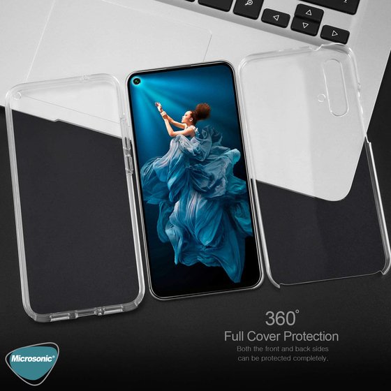 Microsonic Huawei Nova 5T Kılıf 6 tarafı tam full koruma 360 Clear Soft Şeffaf