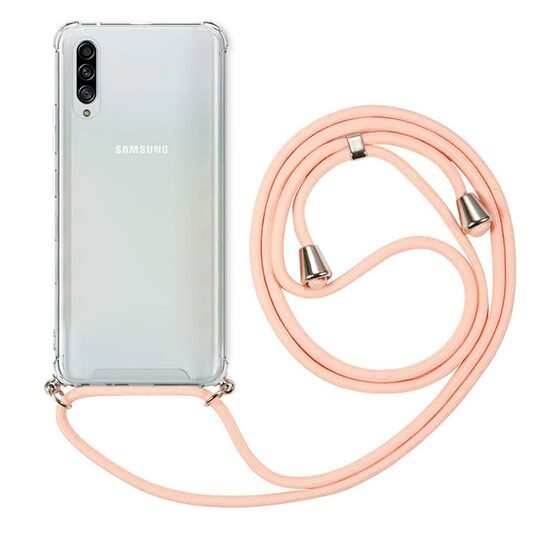 Microsonic Samsung Galaxy A30s Kılıf Neck Lanyard Rose Gold