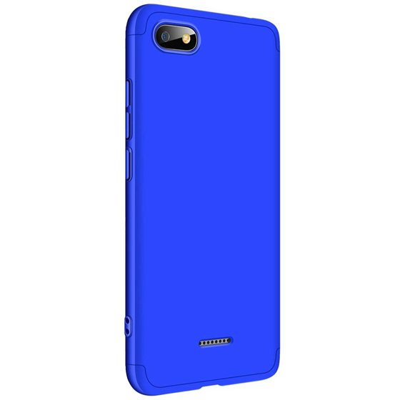 Microsonic Xiaomi Redmi 6A Kılıf Double Dip 360 Protective Mavi