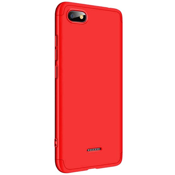 Microsonic Xiaomi Redmi 6A Kılıf Double Dip 360 Protective Kırmızı