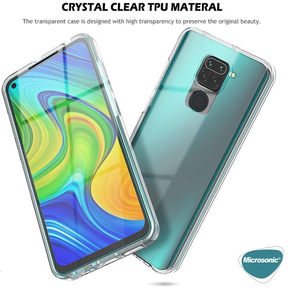 Microsonic Xiaomi Redmi Note 9 Kılıf 6 Tarafı Tam Full Koruma 360 Clear Soft Şeffaf