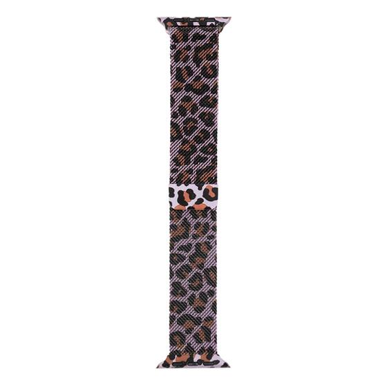 Microsonic Apple Watch Ultra Kordon Luxe Metal Leopard Lila