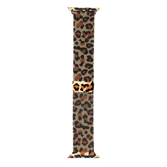 Microsonic Apple Watch Ultra Kordon Luxe Metal Leopard Gold