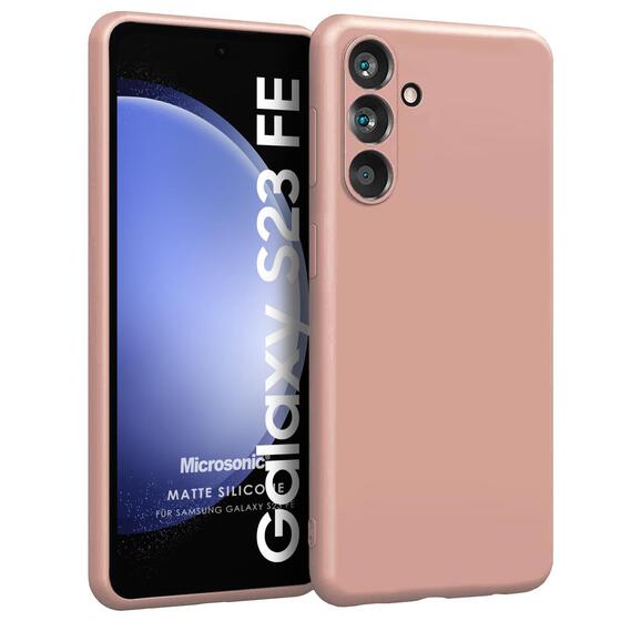 Microsonic Matte Silicone Samsung Galaxy S23 FE Kılıf Rose Gold