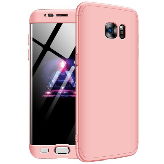 Microsonic Samsung Galaxy S7 Edge Kılıf Double Dip 360 Protective Rose Gold