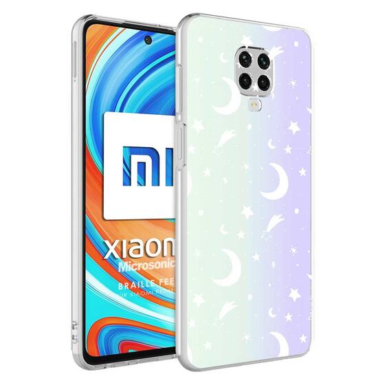 Microsonic Xiaomi Redmi Note 9 Pro Braille Feel Desenli Kılıf Moon