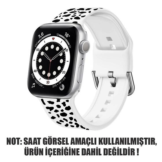 Microsonic Apple Watch SE 44mm Silikon Kordon Cow Pattern