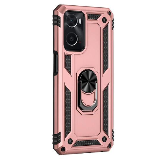 Microsonic Oppo A36 Kılıf Military Ring Holder Rose Gold