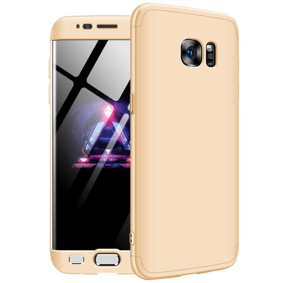 Microsonic Samsung Galaxy S7 Edge Kılıf Double Dip 360 Protective Gold