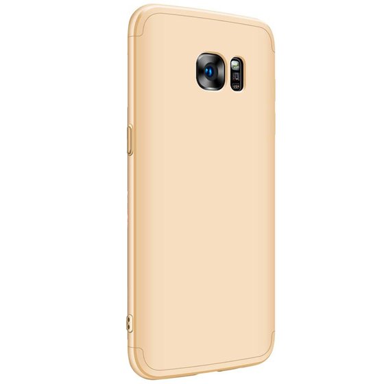 Microsonic Samsung Galaxy S7 Edge Kılıf Double Dip 360 Protective Gold