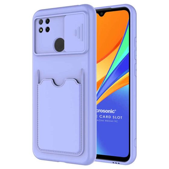 Microsonic Xiaomi Redmi 9C Kılıf Inside Card Slot Lila