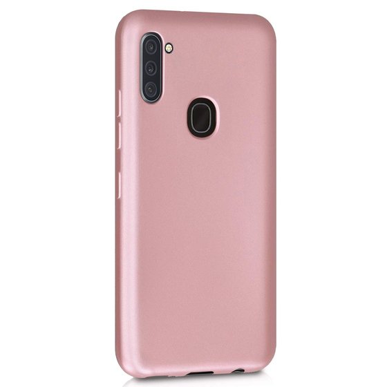 Microsonic Matte Silicone Samsung Galaxy M11 Kılıf Rose Gold