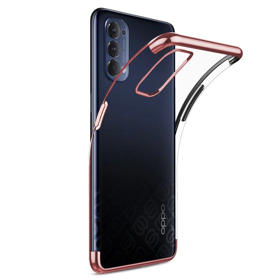 Microsonic Oppo Reno 4 Kılıf Skyfall Transparent Clear Rose Gold