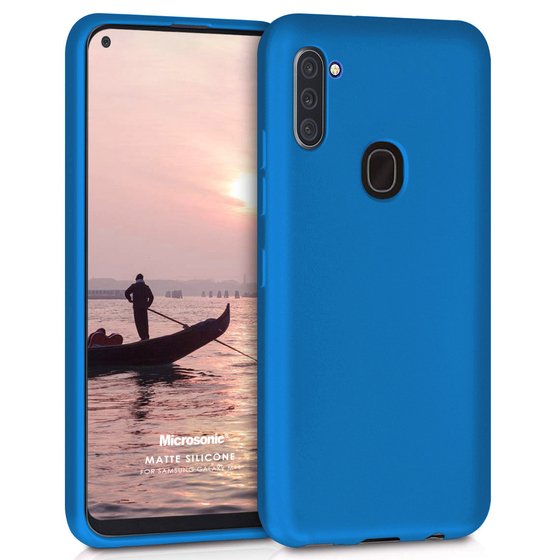 Microsonic Matte Silicone Samsung Galaxy M11 Kılıf Mavi