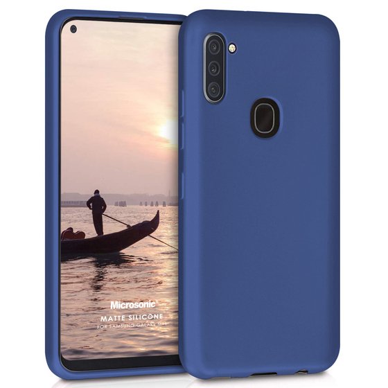 Microsonic Matte Silicone Samsung Galaxy M11 Kılıf Lacivert