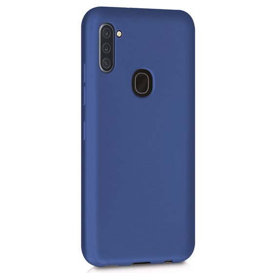 Microsonic Matte Silicone Samsung Galaxy M11 Kılıf Lacivert