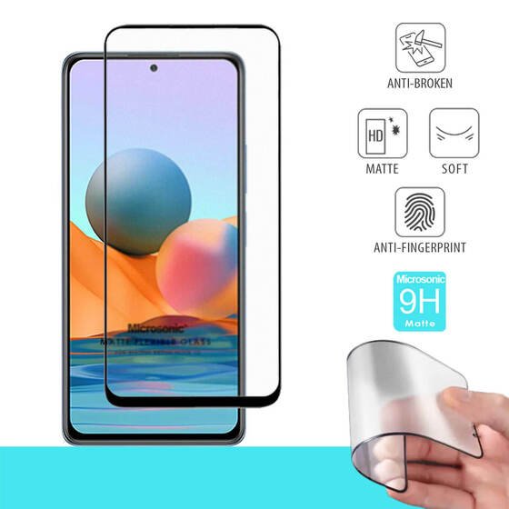 Microsonic Xiaomi Redmi Note 10 Pro Seramik Matte Flexible Ekran Koruyucu Siyah