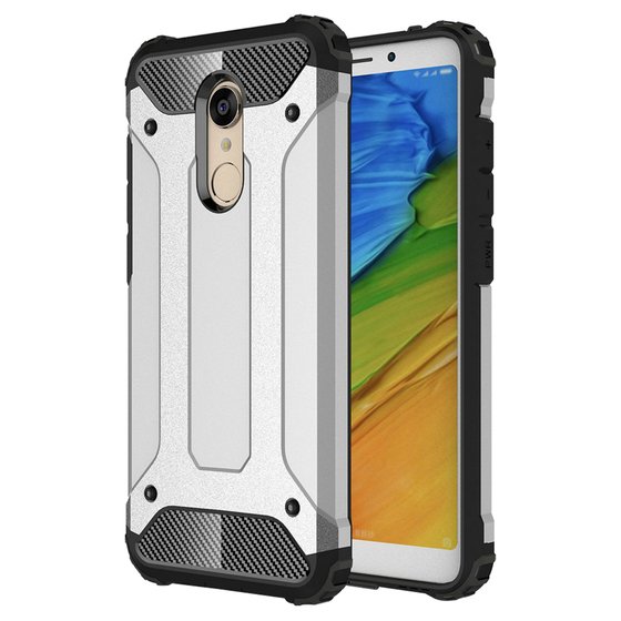 Microsonic Xiaomi Redmi 5 Plus Kılıf Rugged Armor Gümüş