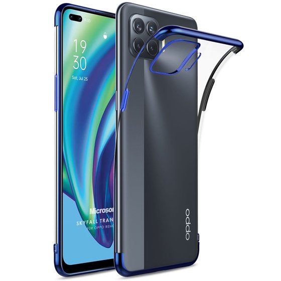 Microsonic Oppo Reno 4 Lite Kılıf Skyfall Transparent Clear Mavi