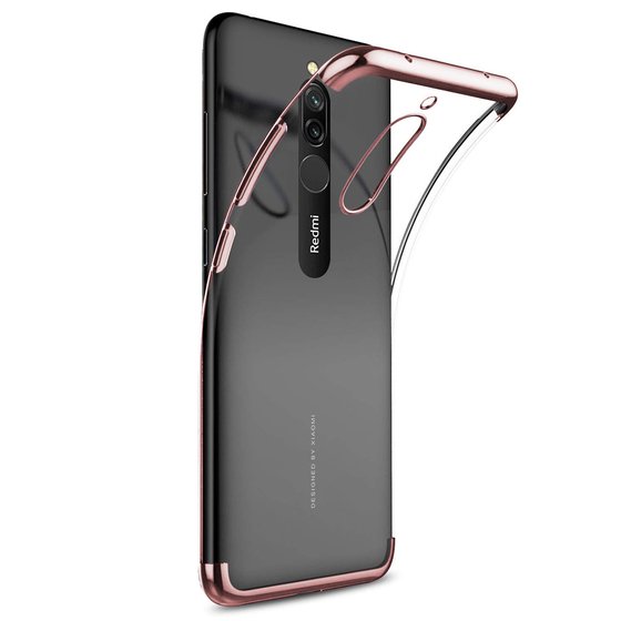 Microsonic Xiaomi Redmi 8 Kılıf Skyfall Transparent Clear Rose Gold