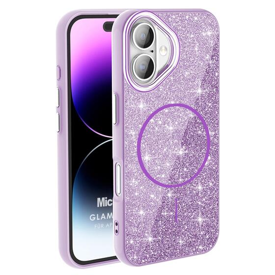 Microsonic Apple iPhone 16 Kılıf GlamGrip Luxe Lila