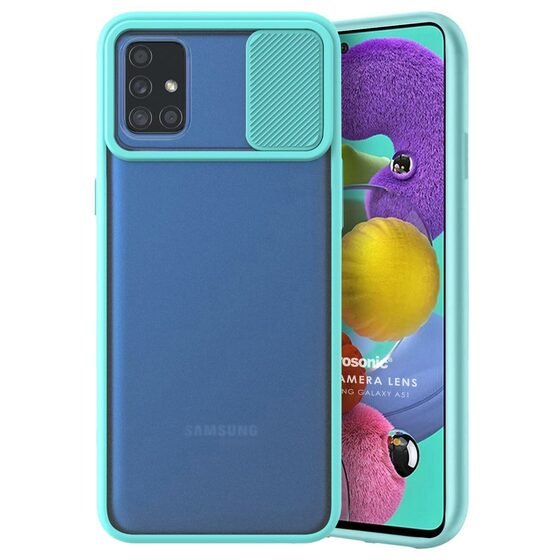 Microsonic Samsung Galaxy A71 Kılıf Slide Camera Lens Protection Turkuaz