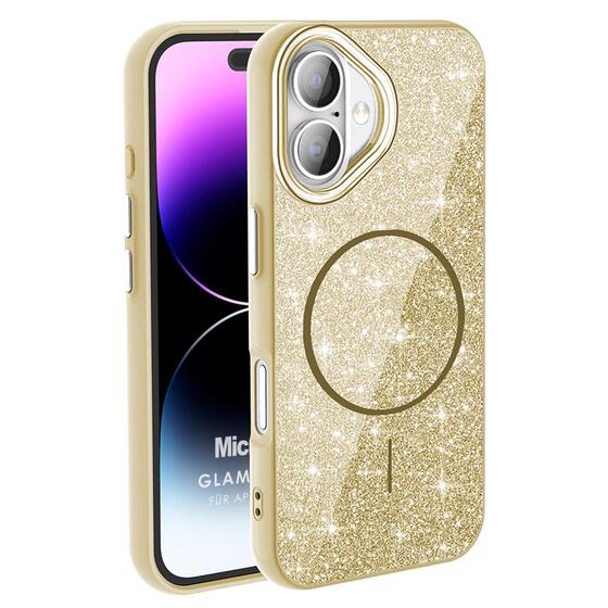 Microsonic Apple iPhone 16 Kılıf GlamGrip Luxe Gold