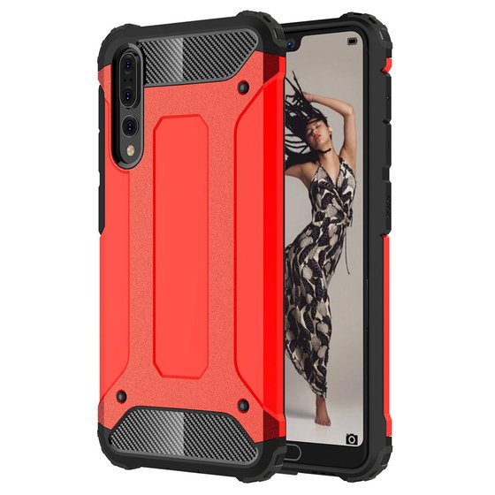 Microsonic Huawei P20 Pro Kılıf Rugged Armor Kırmızı